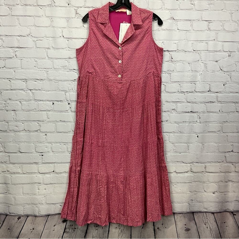 La Cera Maxi Dress Women's Size S Magenta Cottage Prairie Coastal Core Tiered